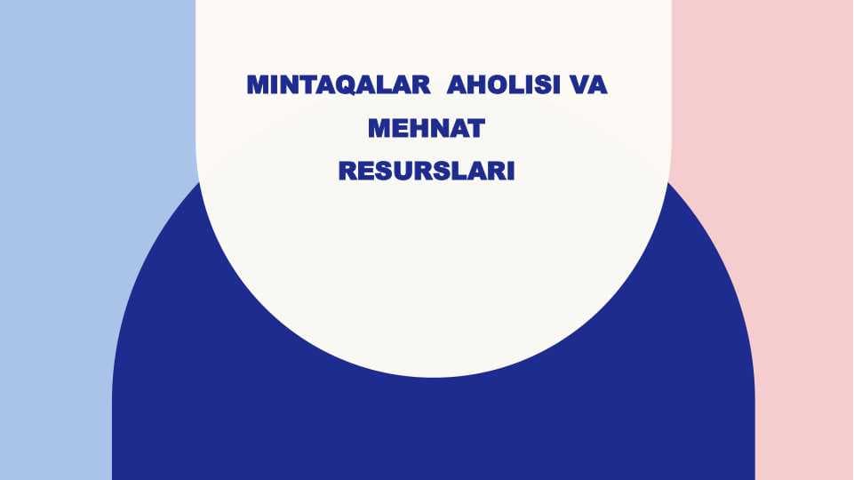 Mintaqalar aholisi va mehnat resurslari