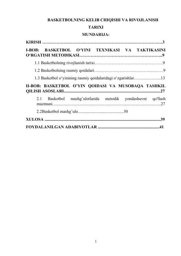 Basketbolning kelib chiqishi va rivojlanish tarixi