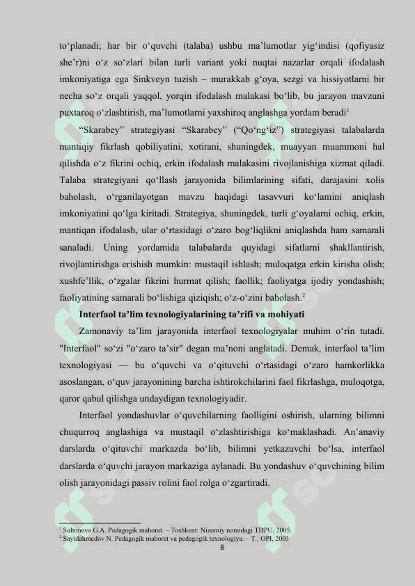 Interfaol taʼlim texnologiyalari mavzusida kurs ishi