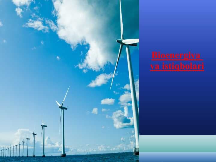 Bioenergiya  va istiqbolari