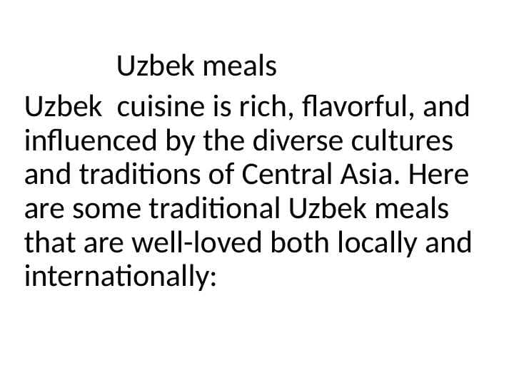 Uzbek meals