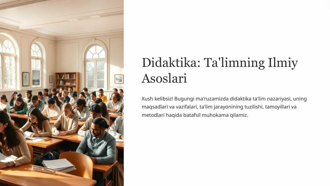 Didaktika: Ta'limning Ilmiy Asoslari