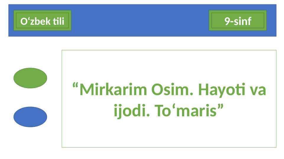 Mirkarim Osim. Hayoti va ijodi