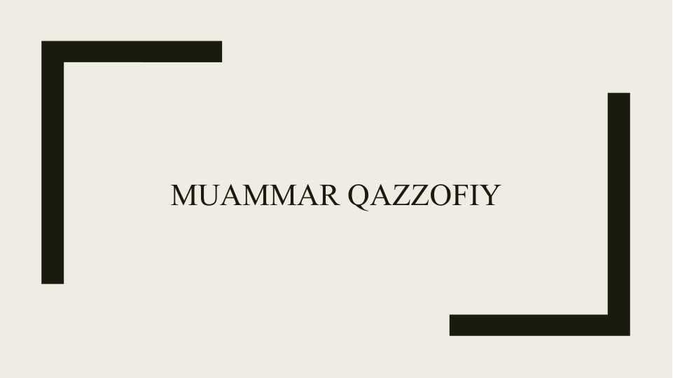 Muammar Qazzofiy