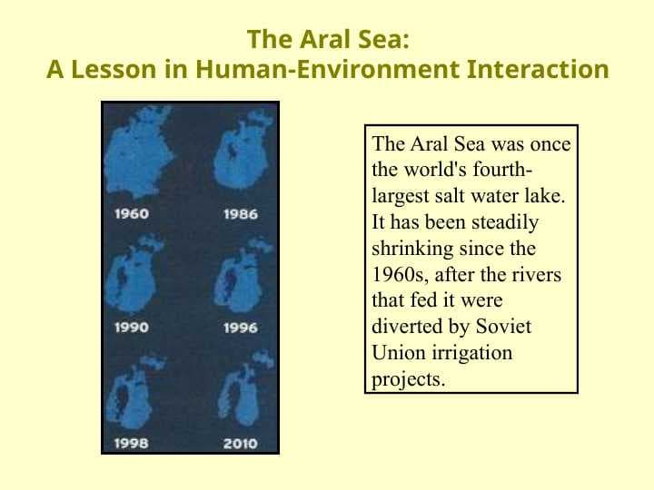 The Aral SeaA Lesson in Human-Environment Interaction