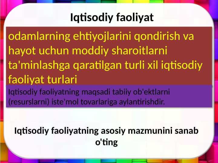 Iqtisodiy faoliyat