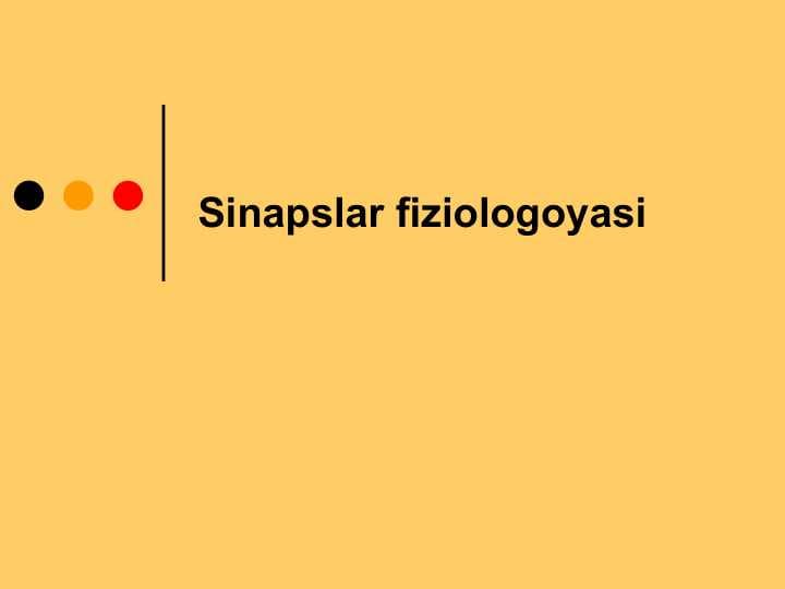 Sinapslar fiziologoyasi