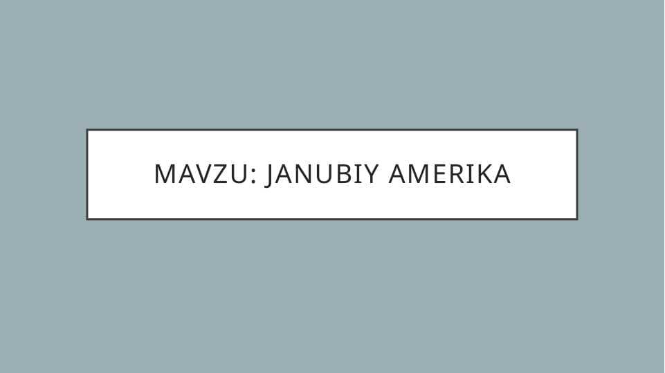 Janubiy Amerika