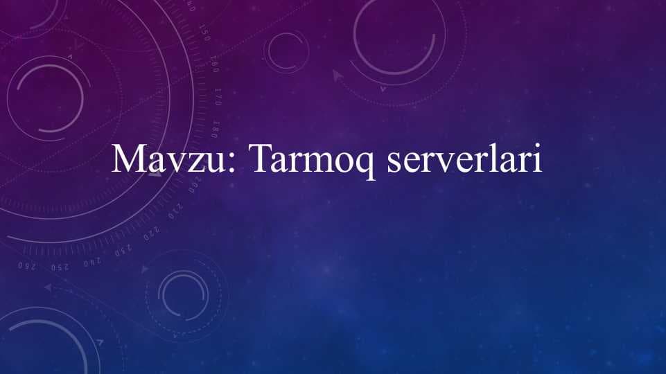 Tarmoq serverlari