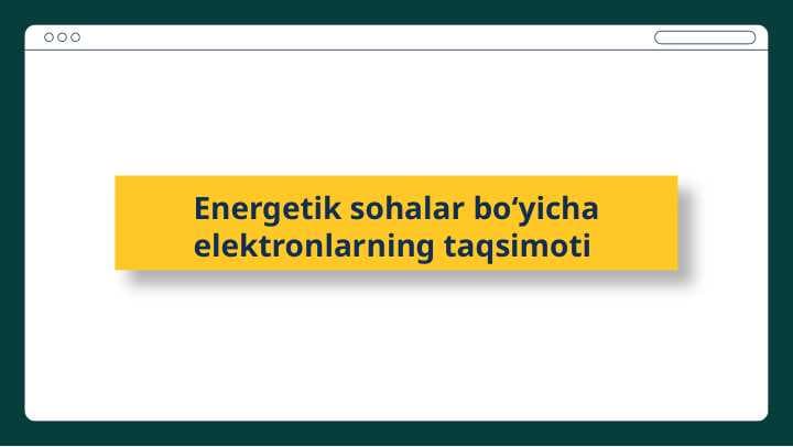 Energetik sohalar boʻyicha elektronlarning taqsimoti