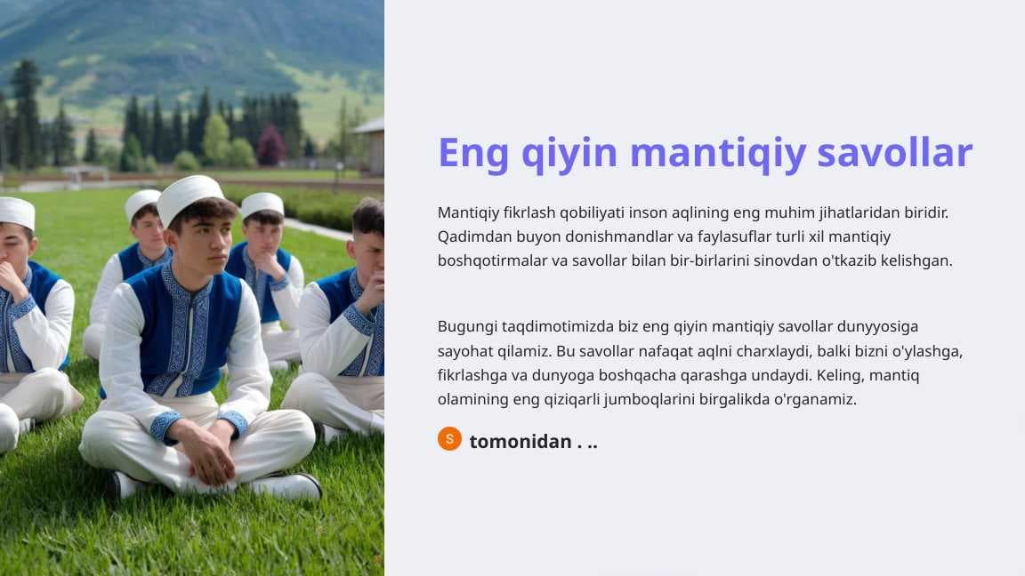 Eng qiyin mantiqiy savollar