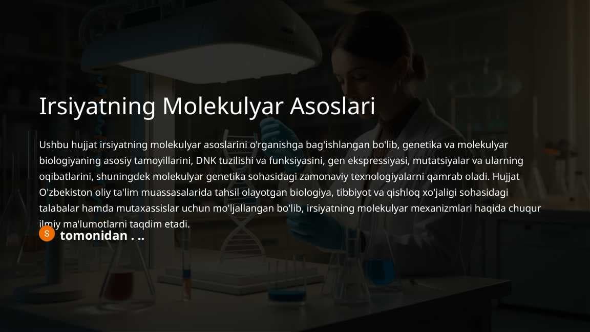 Irsiyatning Molekulyar Asoslari