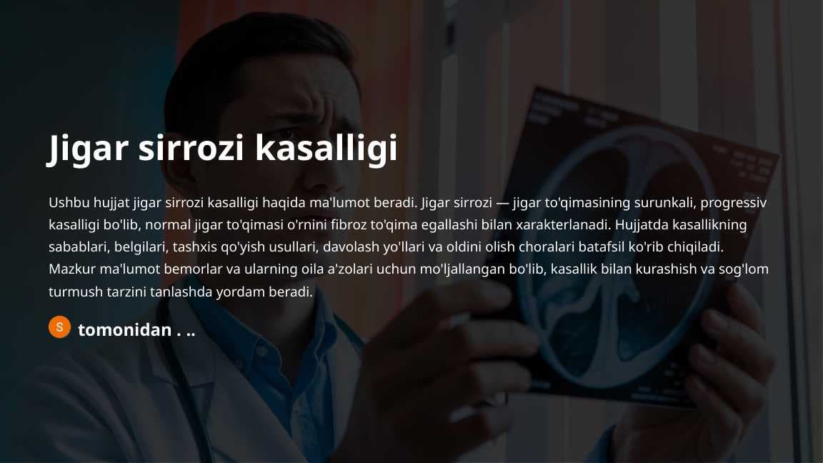 Jigar sirrozi kasalligi