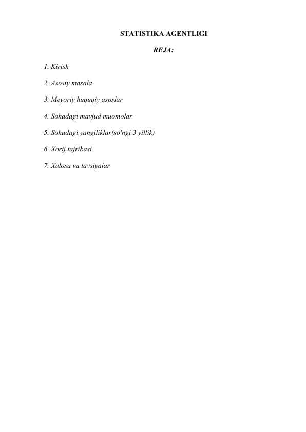 STATISTIKA AGENTLIGI
