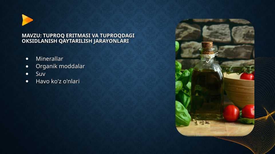 tuproq eritmasi va tuproqdagi oksidlanish qaytarilish jarayonlari