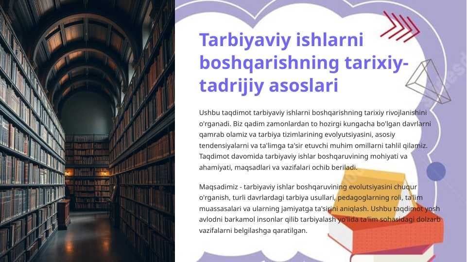 Tarbiyaviy ishlarni boshqarishning tarixiy-tadrijiy asoslari