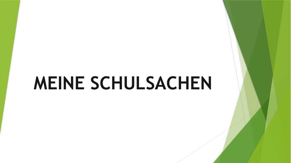 MEINE SCHULSACHEN
