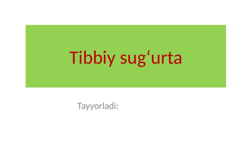 Tibbiy sug'urta