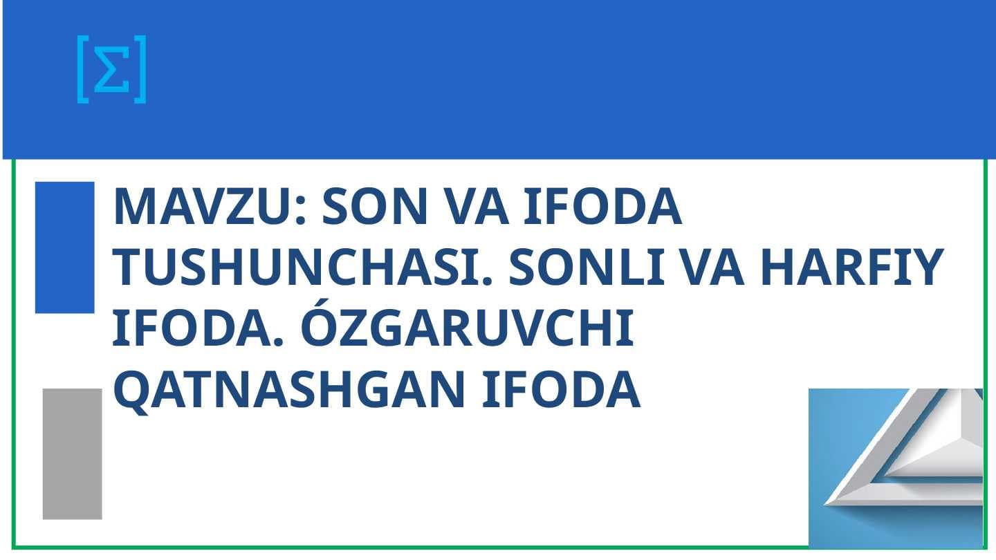 Sonli ifoda tushunchasi. Sonli va harfiy ifodasi