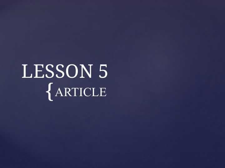 ARTICLE