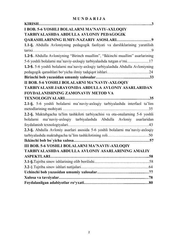 5-6 YOSHLI BOLALARNI MA’NAVIY-AXLOQIY TARBIYALASHDA ABDULLA AVLONIY PEDAGOGIK QARASHLARINING ILMIY-NAZARIY ASOSLARI