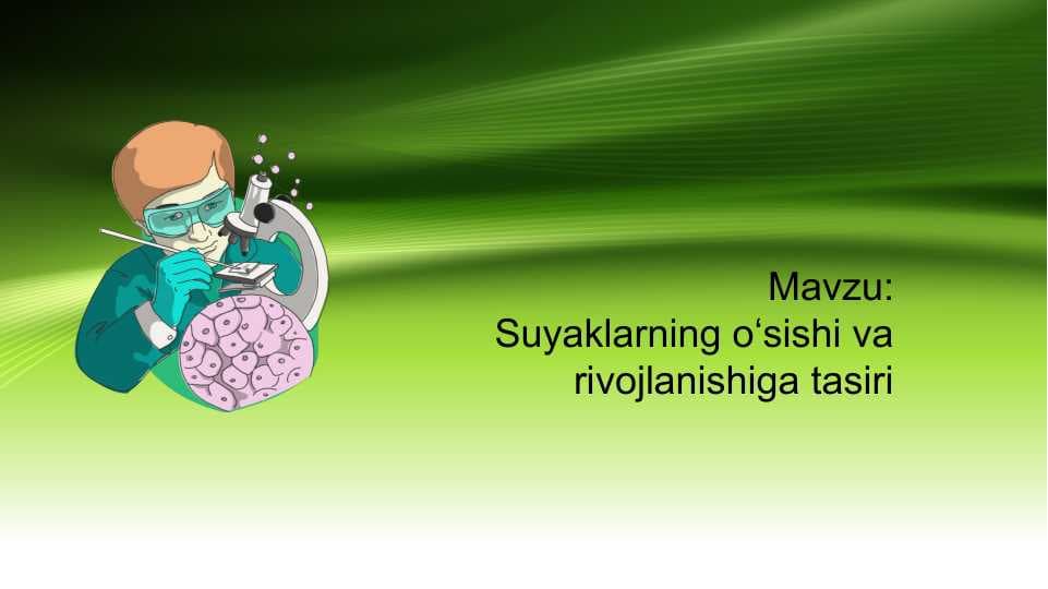 Suyaklarning oʻsishi va rivojlanishiga tasiri