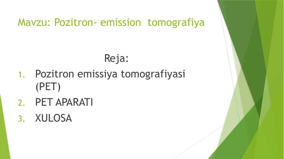 Pozitron- emission  tomografiya