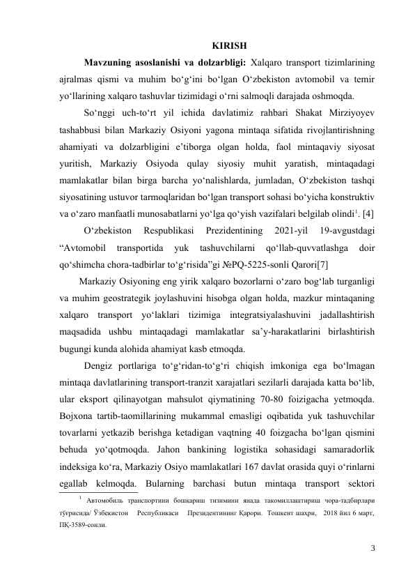 O‘ZBEKISTON TRANSPORT LOGISTIKASINING HOZIRGI HOLATI VA RIVOJLANISH ISTIQBOLLARI TAHLILI