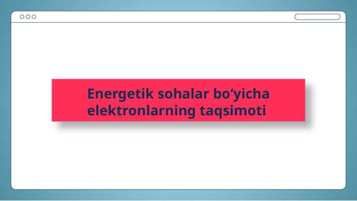 Energetik sohalar boʻyicha elektronlarning taqsimoti