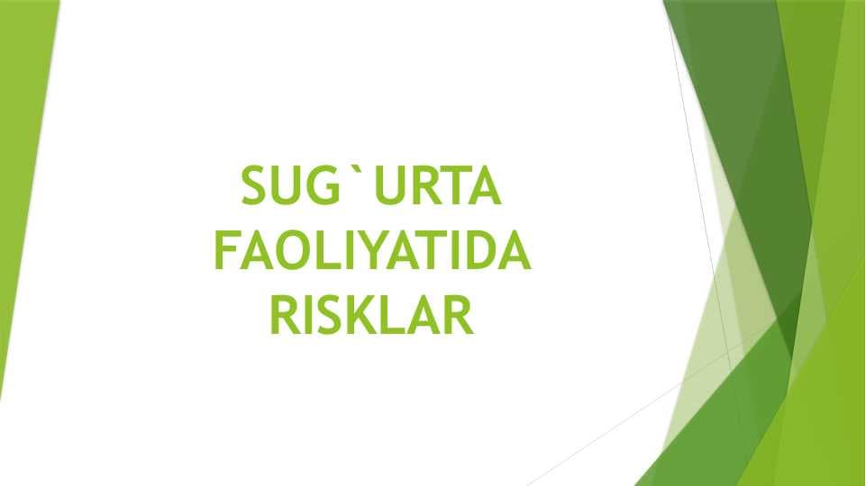 SUG`URTA FONDI VA UNING TURLARI