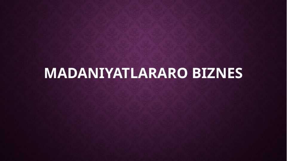 Madaniyatlararo biznes