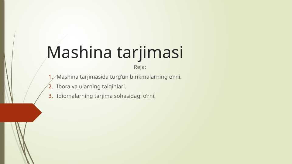 Mashina tarjimasi