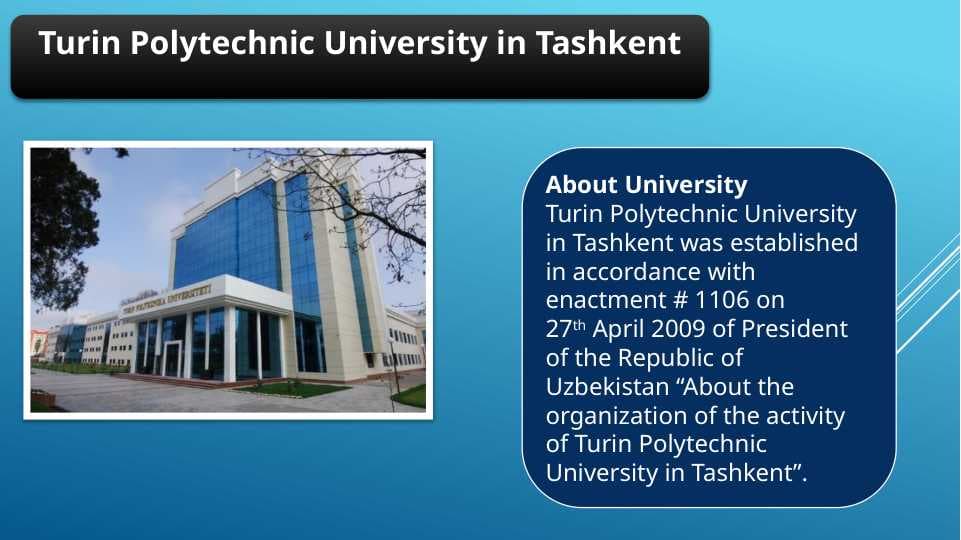 Turin Polytechnic University in Tashkent