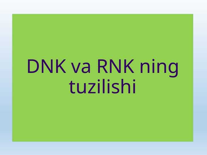 DNK va RNK ning tuzilishi
