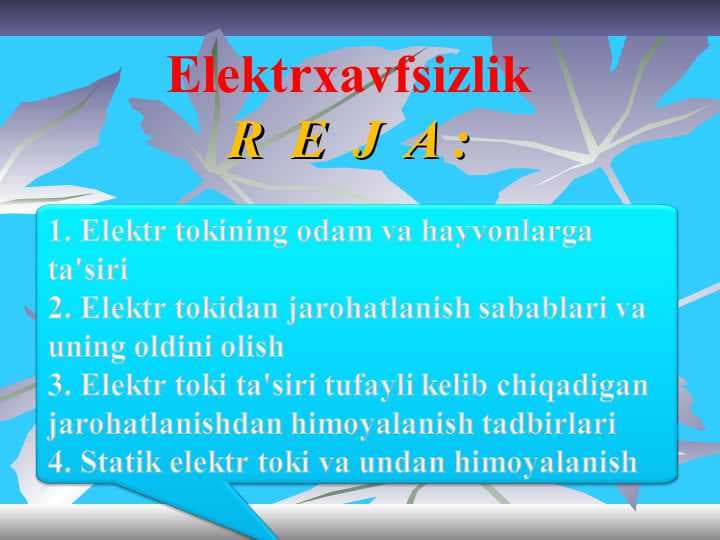 Elеktrxavfsizlik