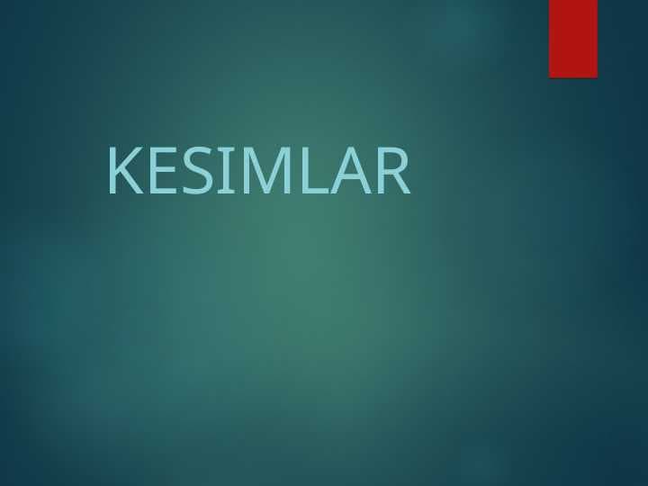 Kesimlar
