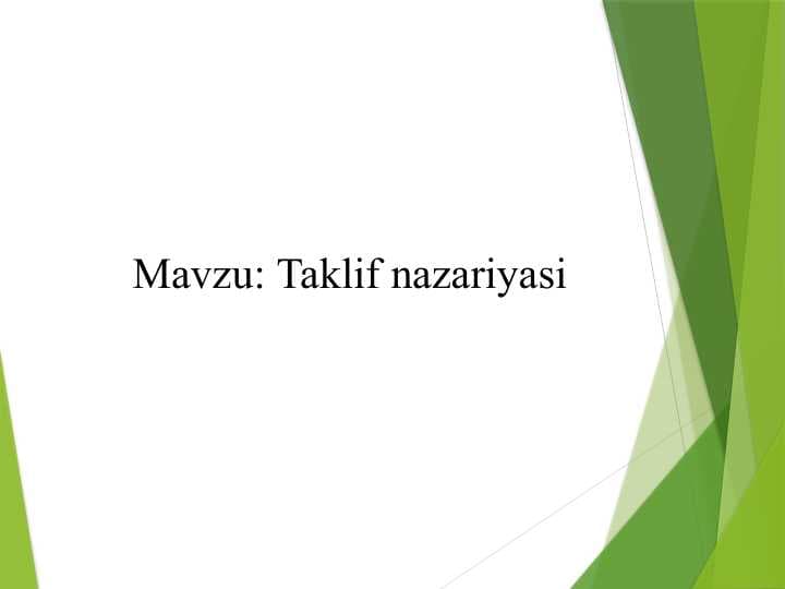 Taklif nazariyasi.