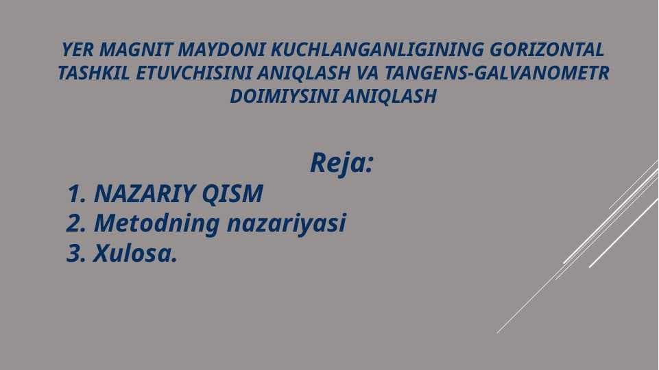YER MAGNIT MAYDONI KUCHLANGANLIGINING GORIZONTAL