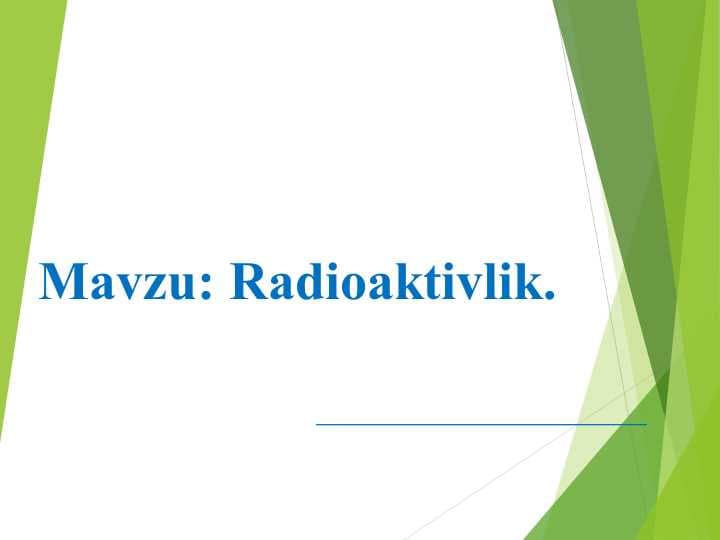 Radioaktivlik