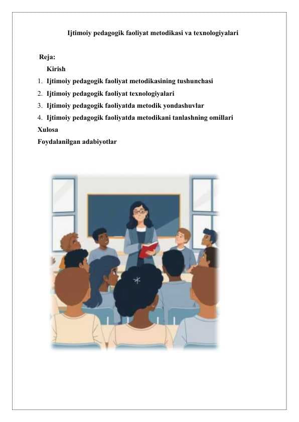 Ijtimoiy pedagogik faoliyat metodikasi va texnologiyalari 25