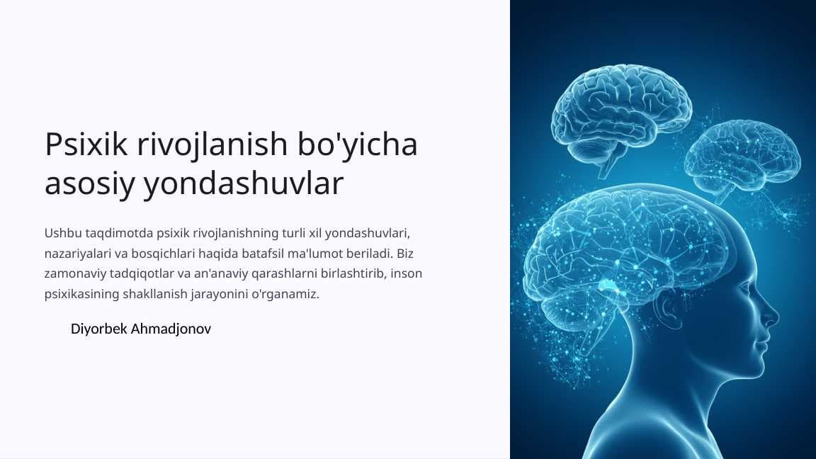 Psixik rivojlanish bo'yicha asosiy yondashuvlar