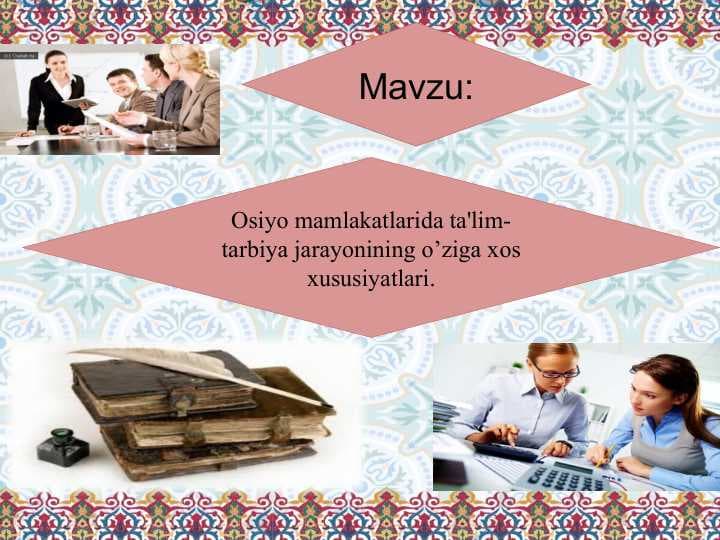 Osiyo mamlakatlarida ta'lim tizimi