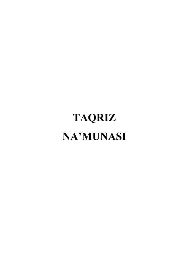 Taqriz na'muna