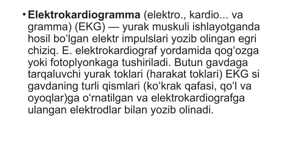 EKG. Elektrokardiogramma
