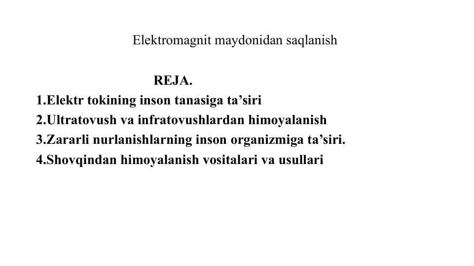 Elektromagnit maydonidan saqlanish