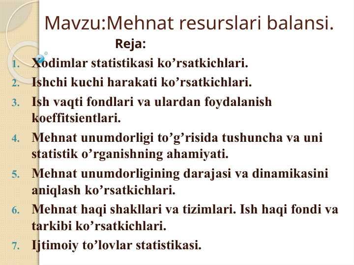 Mehnat resurslari balansi