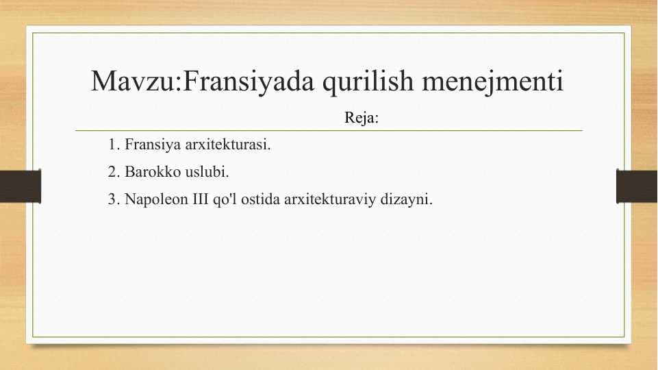 Fransiyada qurilish menejmenti