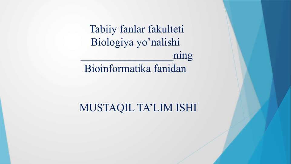 Nukleotidlar ketma - ketliklari ma’lumotlar bazalari.