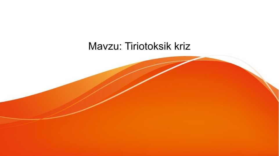 Tiriotoksik kriz