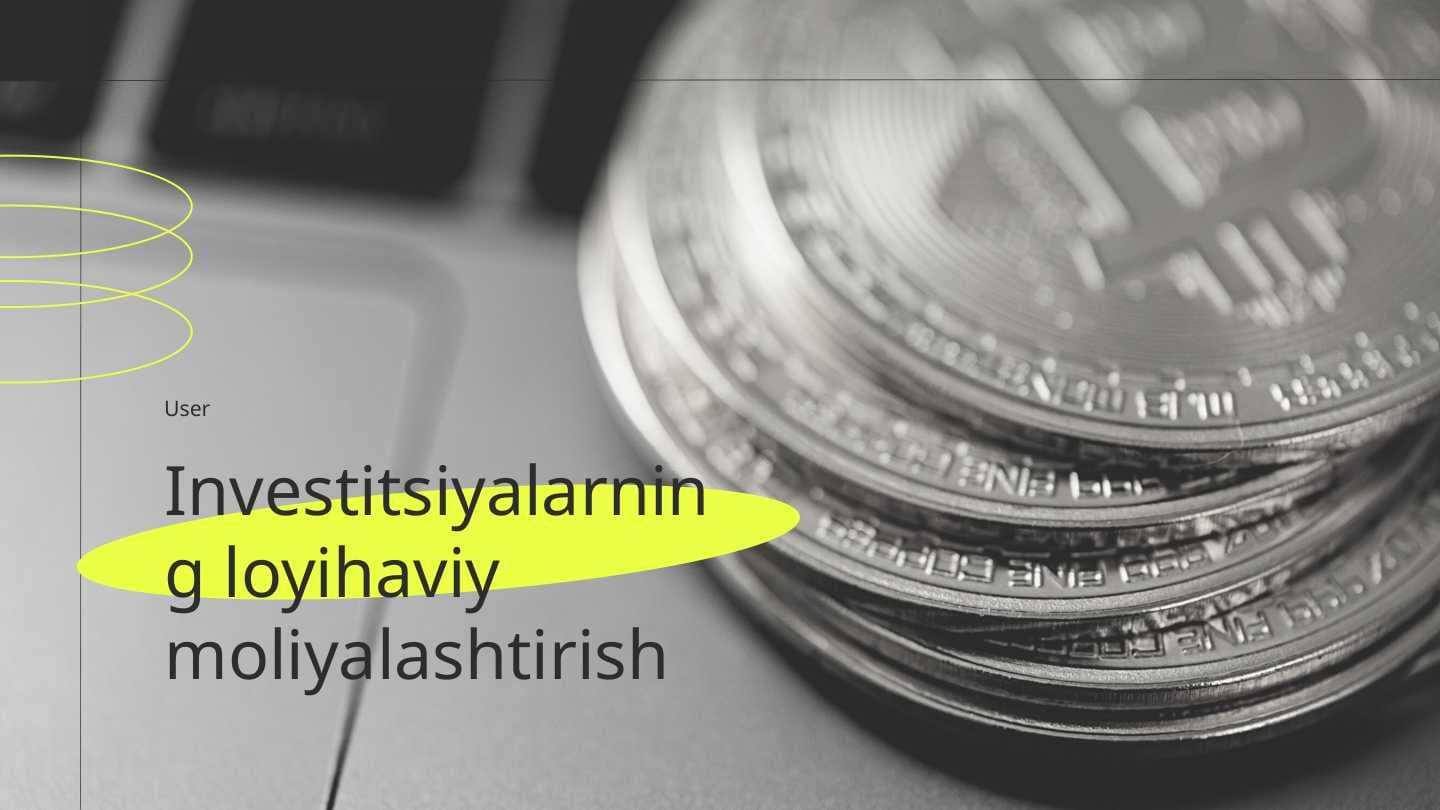 Investitsiyalarning loyihaviy moliyalashtirish